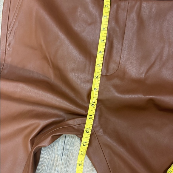 ZARA Hi-Rise Faux Leather Leggings – Brown (Size L) - Picture 8 of 9